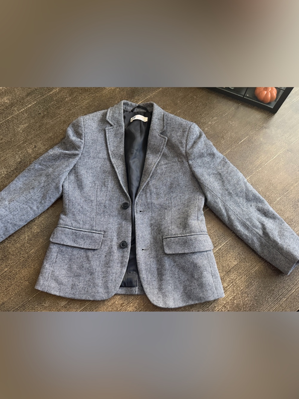 H&M Gray Tweed Look Blazer Jacket Boys 7/8